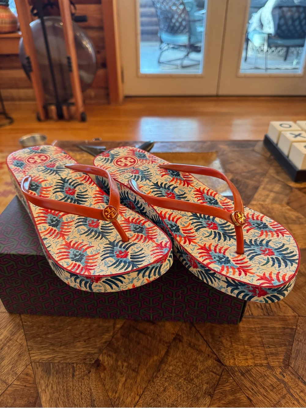 Tory Burch “Thande” Wedge Flip Flop Sandals